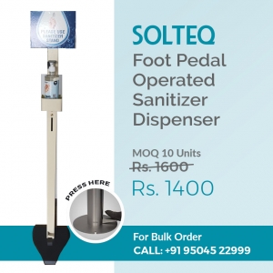 SOLTEQ - Hands Free Sanitiser Dispenser Stand - Foot Paddle